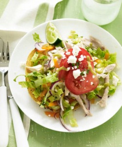 chicken-tostadas-with-avocado-sauce